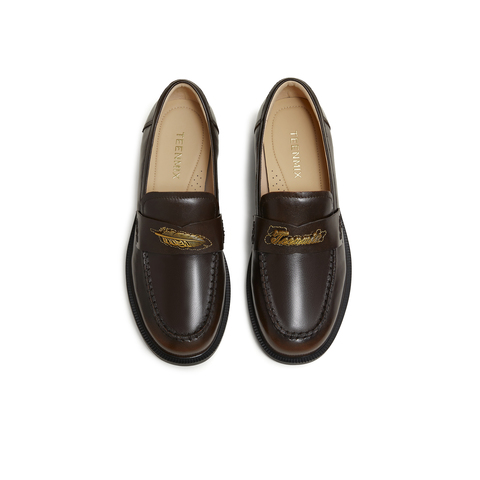 天美意2026春新款商场同款一脚蹬乐福鞋简约时尚女皮鞋CXC59AA6