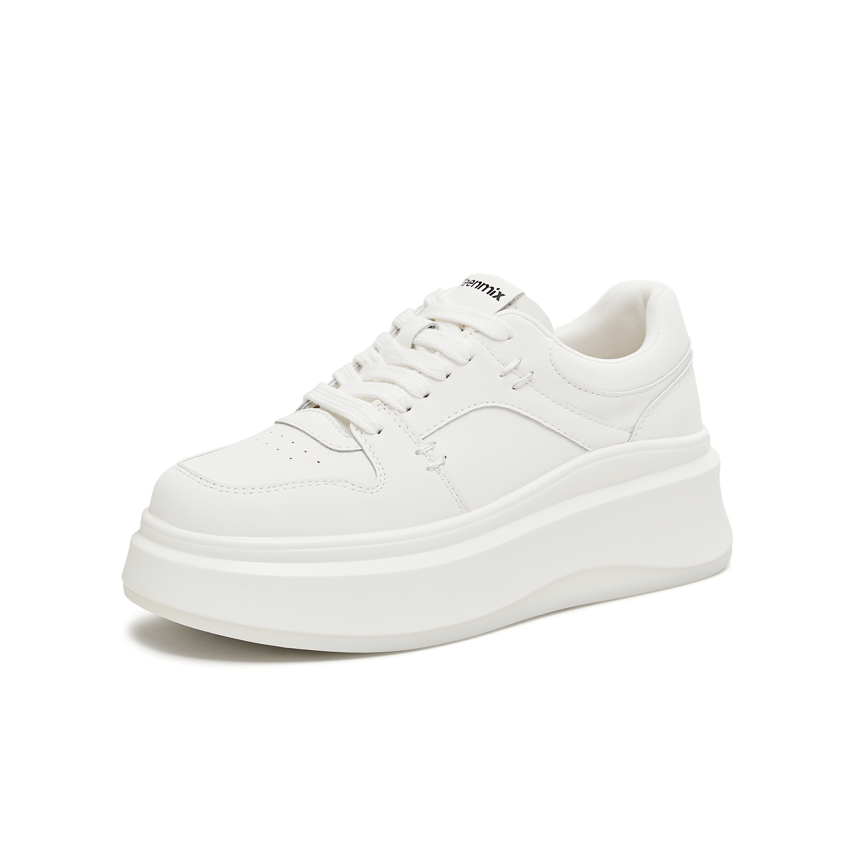 天美意2026春商场同款厚底增高简约小白鞋女休闲板鞋BM491AM6