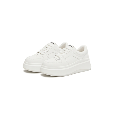 天美意2026春商场同款厚底增高简约小白鞋女休闲板鞋BM491AM6