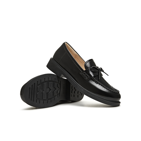 天美意2026春新款商场同款简约蝴蝶结皮鞋乐福鞋女单鞋CXC58AA6