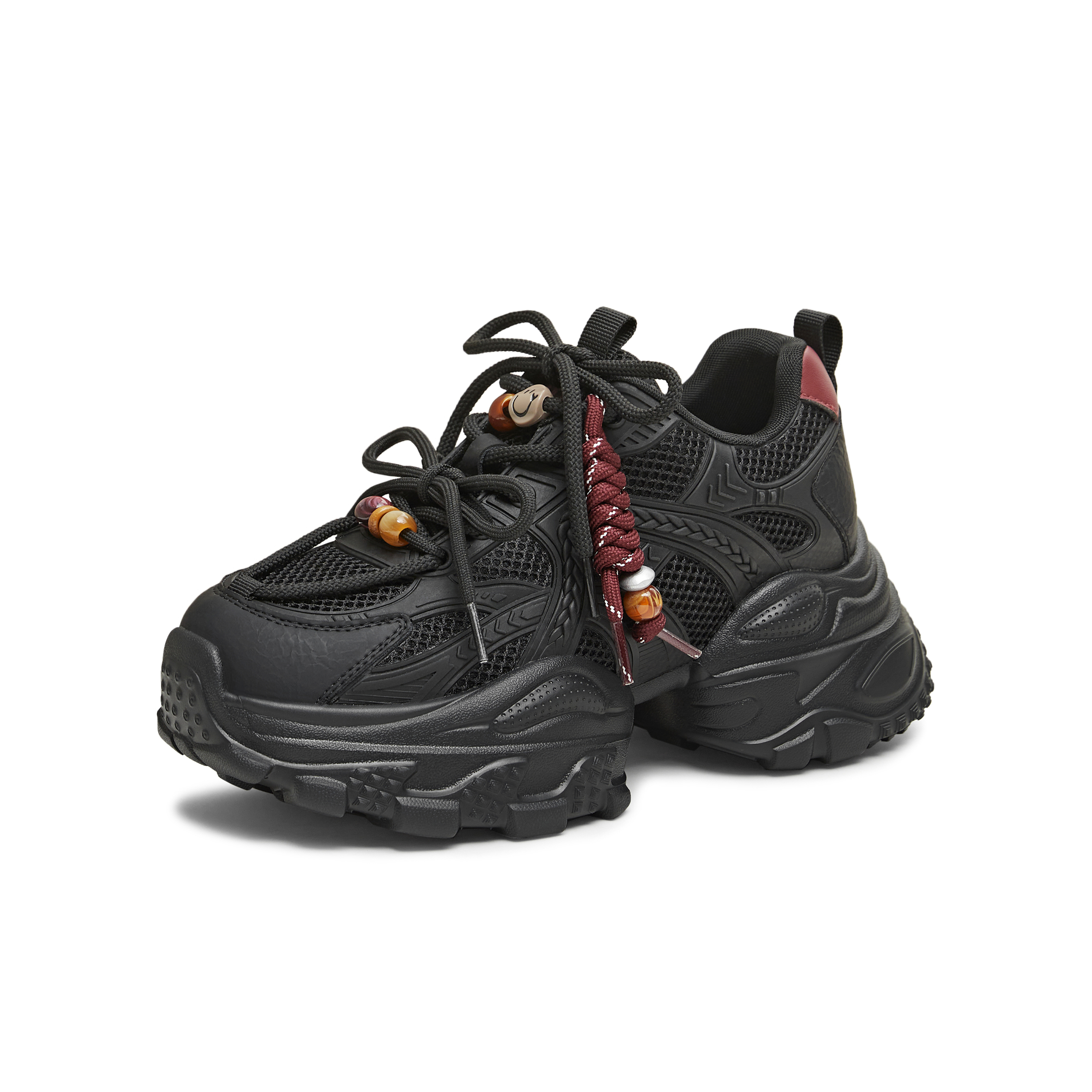 天美意2026春新款商场同款复古百搭系带厚底女老爹鞋BM581AM6