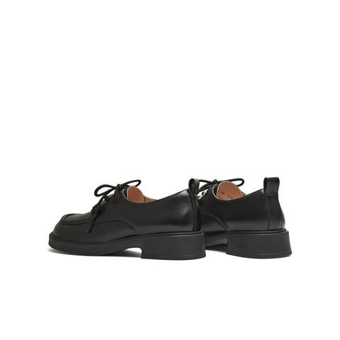 天美意2026春新款商场同款厚底英伦系带乐福鞋女单鞋COY49AM6