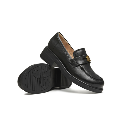 天美意2026春新款商场同款学院金属扣乐福鞋女皮单鞋CNG36AA6