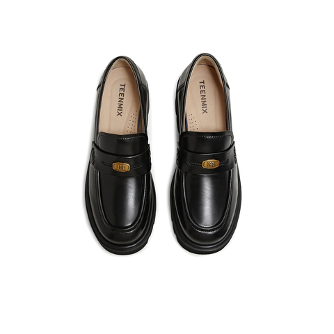 天美意2026春新款商场同款粗跟学院风英伦女乐福鞋CJM10AA6