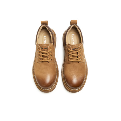 天美意2026春新款帅气英伦复古系带皮鞋男工装鞋GZX05AM6