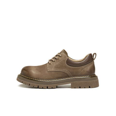 天美意2026春新款帅气英伦复古系带皮鞋男工装鞋GZX05AM6