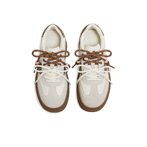 天美意2026春新款复古百搭厚底双鞋带小个子女德训鞋KG158AM6