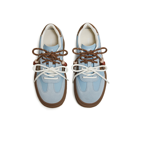 天美意2026春新款复古百搭厚底双鞋带小个子女德训鞋KG158AM6