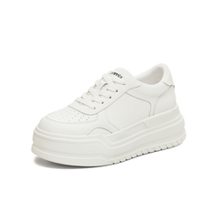 天美意2026春新款休闲系带厚底运动小白鞋百搭女板鞋KB109AM6