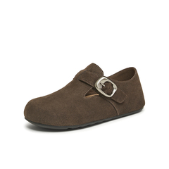 天美意2026春新款平跟英伦复古百搭休闲单鞋女勃肯鞋KK010AM6