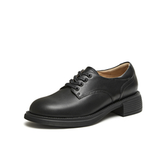 天美意2026春新款复古英伦百搭牛津鞋简约时尚女皮单鞋KY019AM6