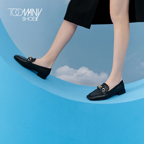 Toomanyshoes女鞋2021年新款magician方头平底乐福鞋女一脚蹬单鞋