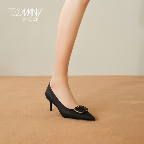 Toomanyshoes女鞋2021秋新品Phoebe尖头细跟单鞋女浅口高跟鞋