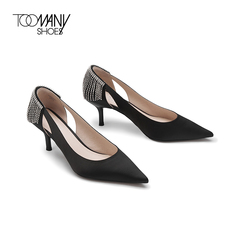 Toomanyshoes女鞋2021秋新品平行世界复古尖头浅口细高跟单鞋