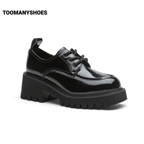 Toomanyshoes女鞋2023新款高阶玩家复古英伦风单鞋厚底增高乐福鞋