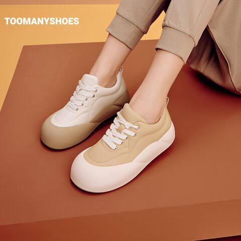 Toomanyshoes女鞋2024新款puppy休闲大头饼干鞋防踢厚底增高板鞋
