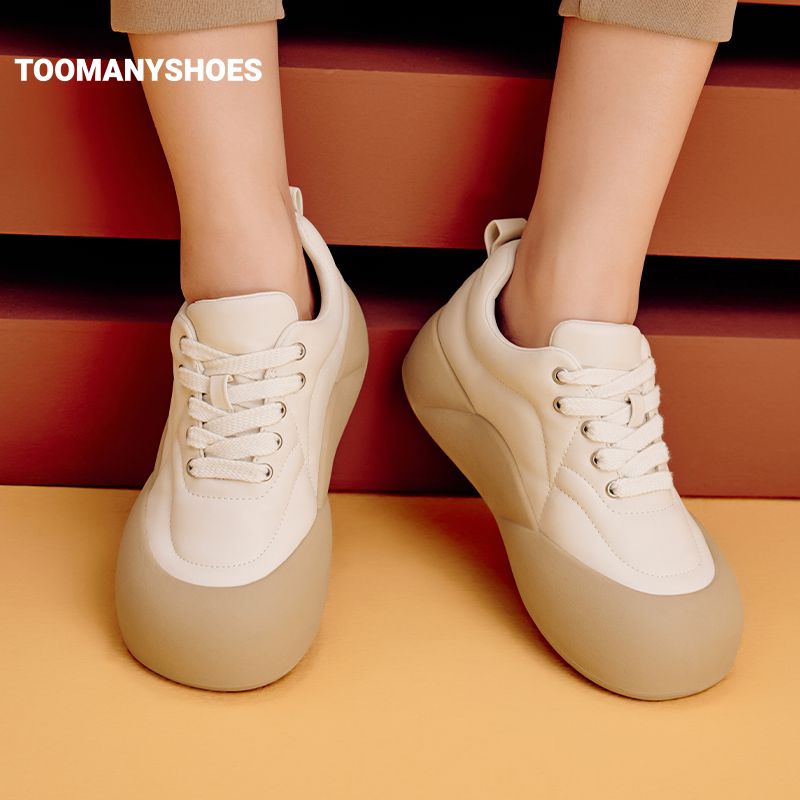 Toomanyshoes女鞋2024新款puppy休闲大头饼干鞋防踢厚底增高板鞋