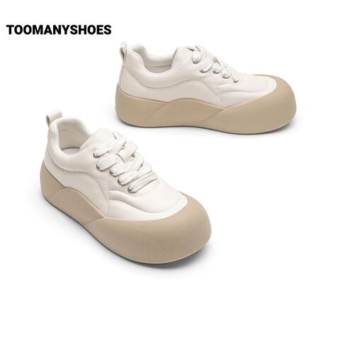 Toomanyshoes女鞋2024新款puppy休闲大头饼干鞋防踢厚底增高板鞋