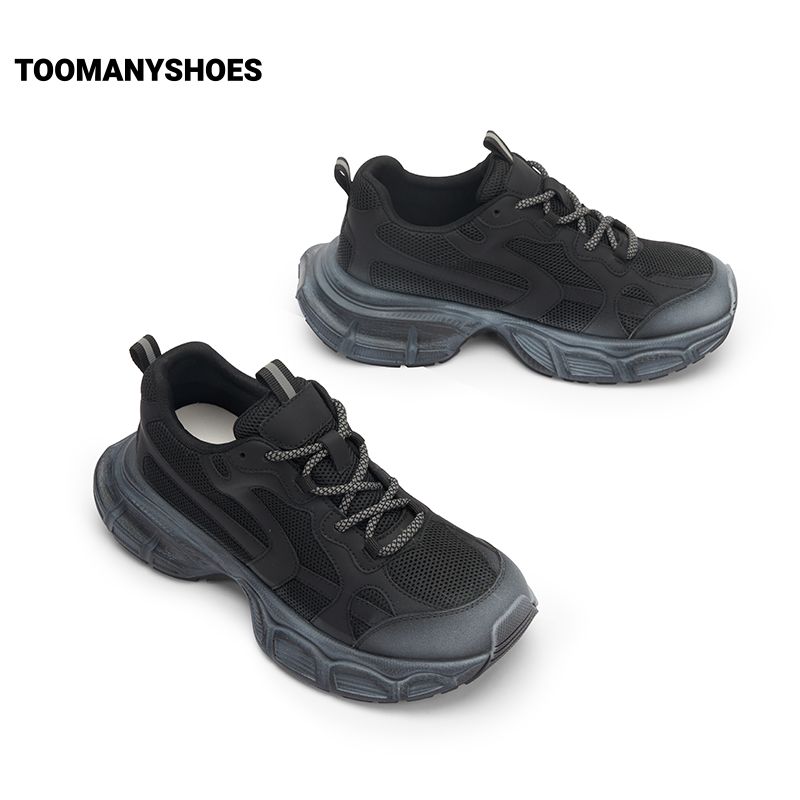 Toomanyshoes女鞋2024新款美高校园休闲运动网面鞋厚底复古老爹鞋