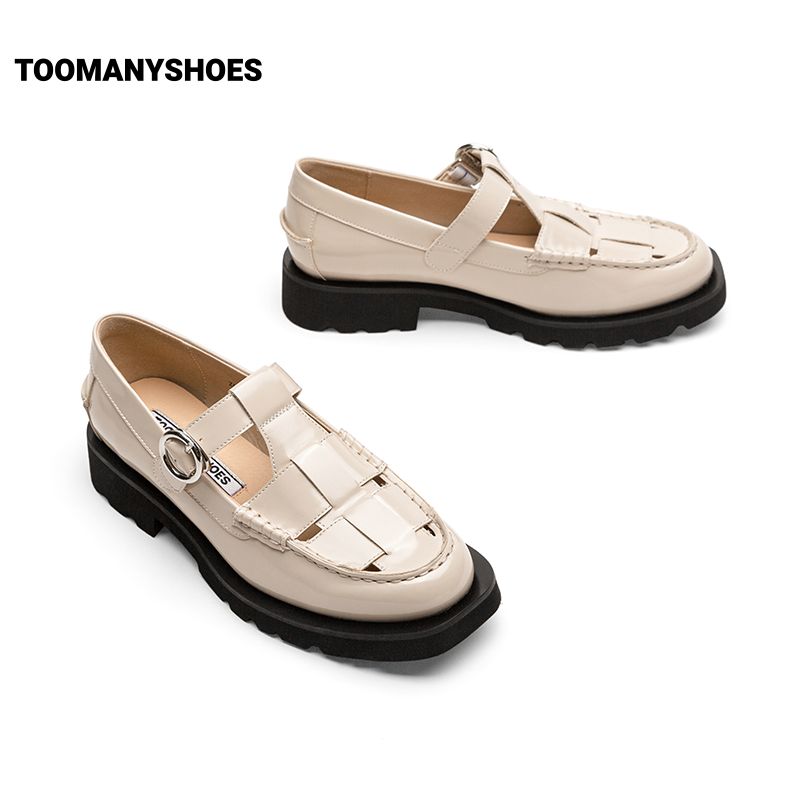 Toomanyshoes女鞋2024新款拍卖会罗马凉鞋美拉德风复古厚底乐福鞋