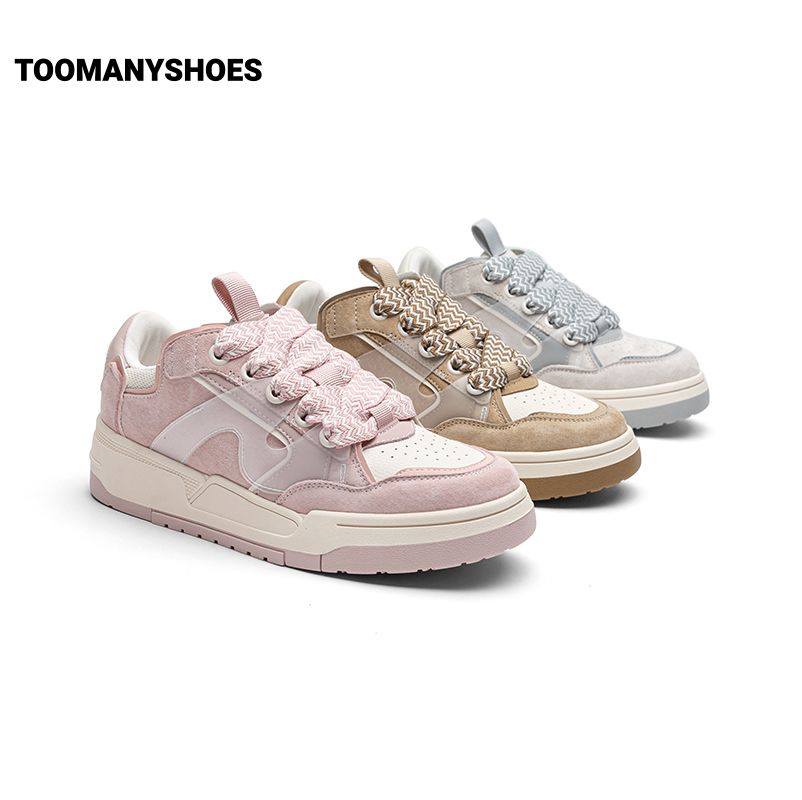 Toomanyshoes女鞋2024新款糖果盲盒粗鞋带休闲面包鞋厚底复古板鞋