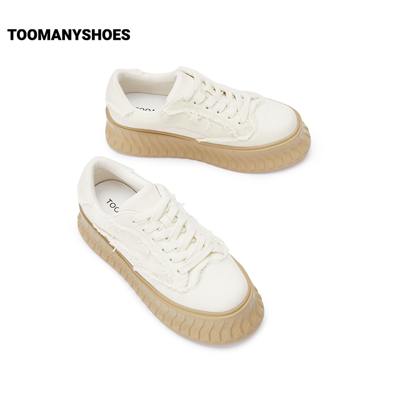 [明星同款]Toomanyshoes抹茶曲奇饼干鞋运动休闲板鞋厚底小白鞋女