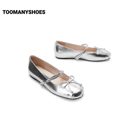 Toomanyshoes女鞋2024新款歌剧院浅口平底芭蕾舞鞋一脚蹬通勤单鞋