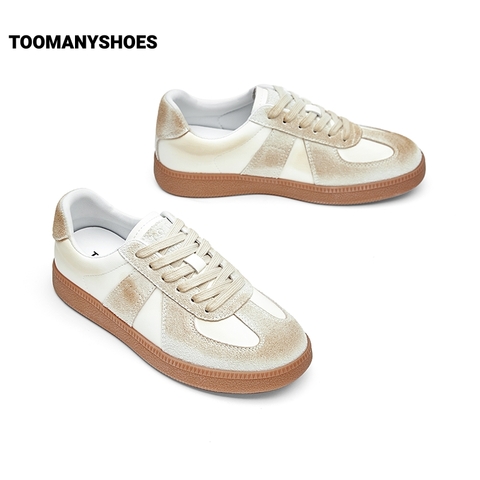 Toomanyshoes女鞋2024新款快乐小狗板鞋运动休闲小白鞋厚底德训鞋