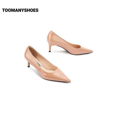 Toomanyshoes女鞋2024新款通勤俏佳人尖头细高跟法式优雅浅口单鞋