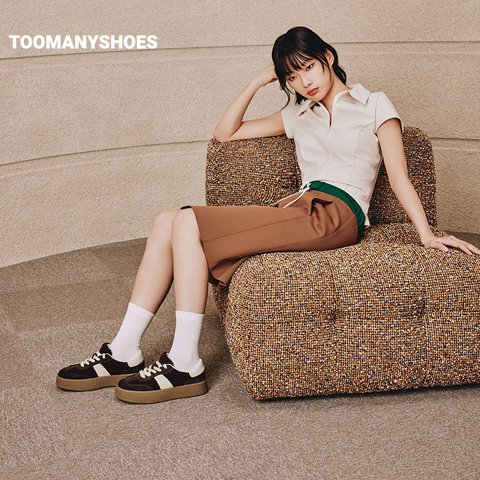 Toomanyshoes女鞋24新款落日森林复古阿甘德训鞋反绒厚底增高板鞋