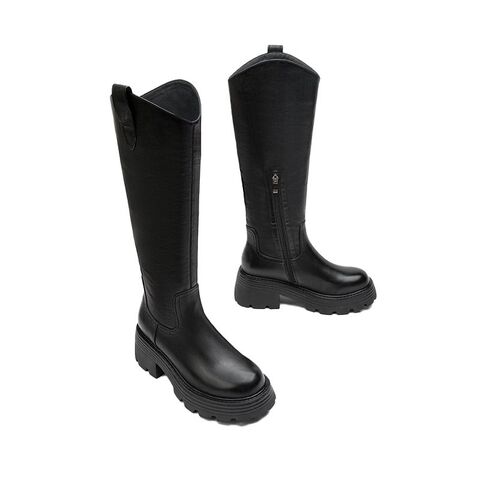 Toomanyshoes靴子秋冬新款公路商店厚底增高长靴高筒西部骑士靴女