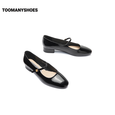 Toomanyshoes女鞋2024新款南法庄园方头粗跟小香风单鞋复古玛丽珍