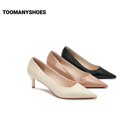 Toomanyshoes女鞋2024新款通勤俏佳人尖头细高跟法式优雅浅口单鞋