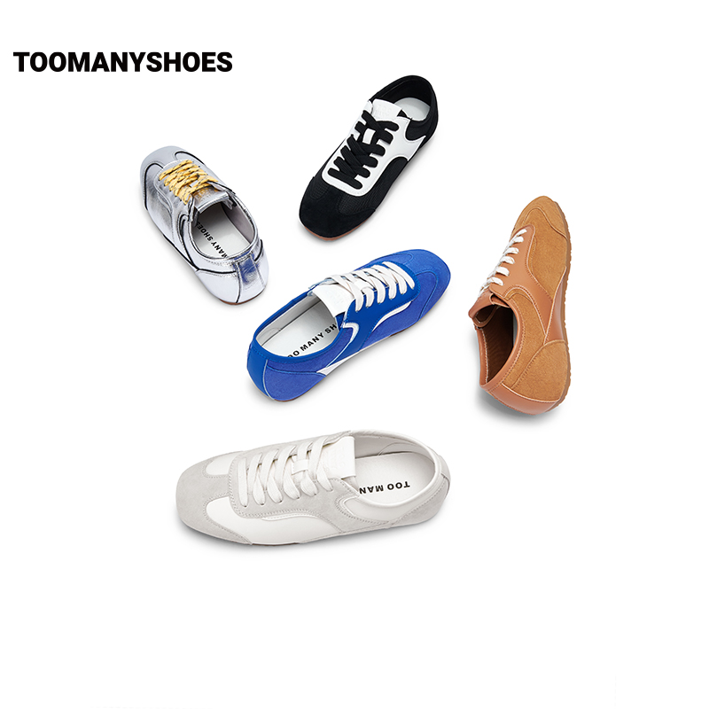 明星同款Toomanyshoes女鞋好溜鞋梨泰院复古运动休闲鞋银色德训鞋