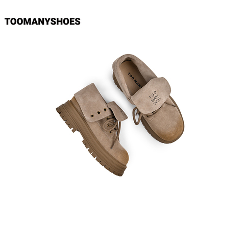 Toomanyshoes靴子24秋冬新款硫磺石厚底短靴工装大黄靴真皮马丁靴