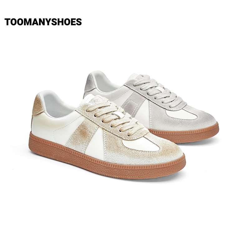Toomanyshoes女鞋2024新款快乐小狗板鞋运动休闲小白鞋厚底德训鞋