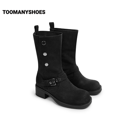 Toomanyshoes靴子2024秋冬新款冷爵士厚底户外工装短靴西部骑士靴