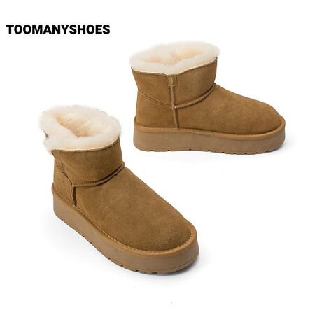 [明星同款]Toomanyshoes雪地靴童话小镇厚底保暖棉鞋女加绒短靴子