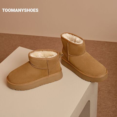 [明星同款]Toomanyshoes雪地靴童话小镇厚底保暖棉鞋女加绒短靴子