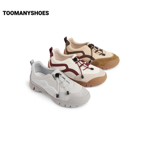 Toomanyshoes女鞋2025春新款松茶可可复古德训跑鞋撞色休闲运动鞋