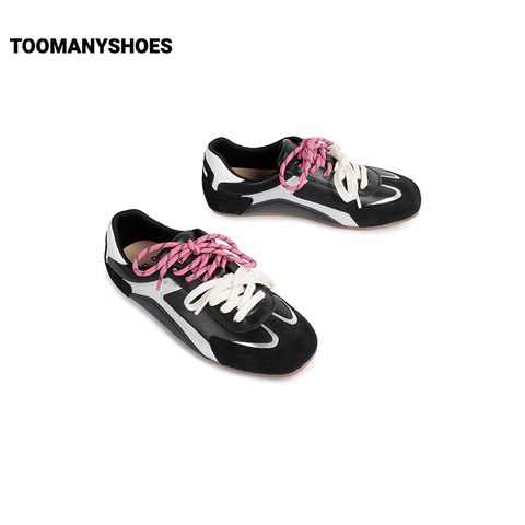 Toomanyshoes女鞋2025新款三色杯撞色时尚休闲运动跑鞋复古德训鞋