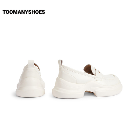 Toomanyshoes女鞋2025新款奶油小方学院风jk小皮鞋复古厚底乐福鞋