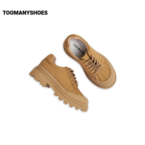 Toomanyshoes女鞋2025新款茶卡盐湖复古牛津鞋厚底增高运动休闲鞋