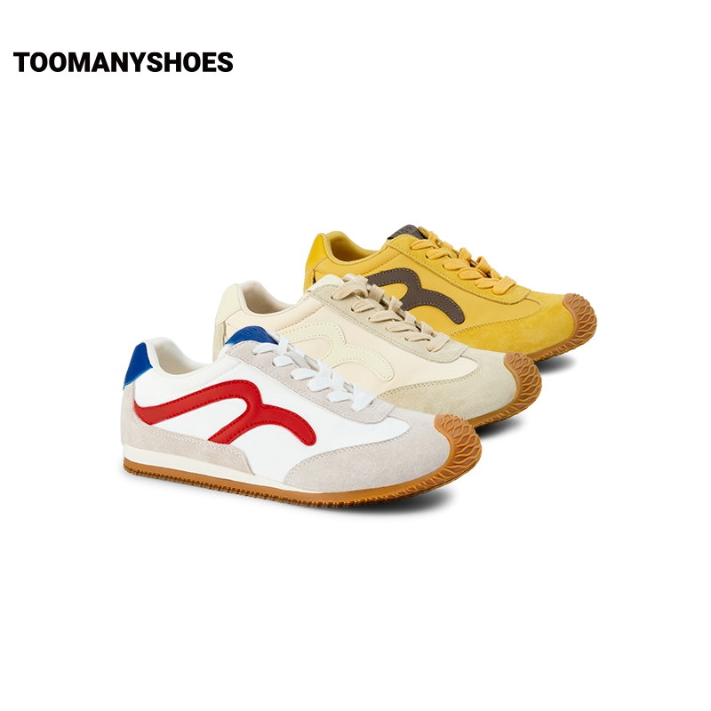 Toomanyshoes女鞋25新款波子汽水时尚运动休闲复古厚底撞色德训鞋