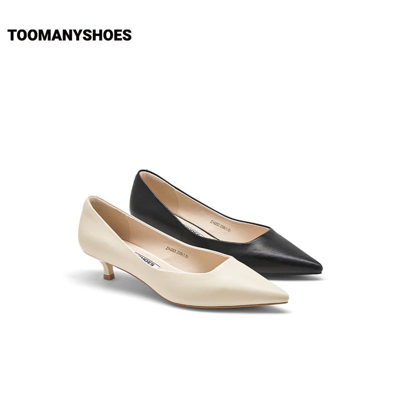 Toomanyshoes女鞋傲娇小猫高跟尖头单鞋复古优雅玛丽珍鞋