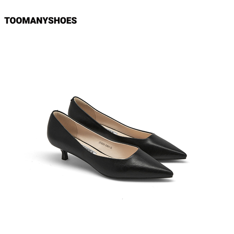 Toomanyshoes女鞋傲娇小猫高跟尖头单鞋复古优雅玛丽珍鞋