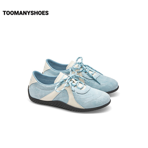 Toomanyshoes融化焦糖复古阿甘鞋德训鞋女跑鞋真皮运动休闲赛车鞋