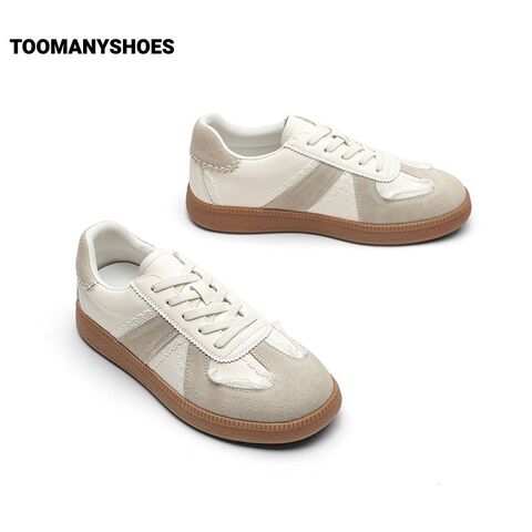 Toomanyshoes虚拟恋人银色板鞋小白鞋芭蕾德训鞋女