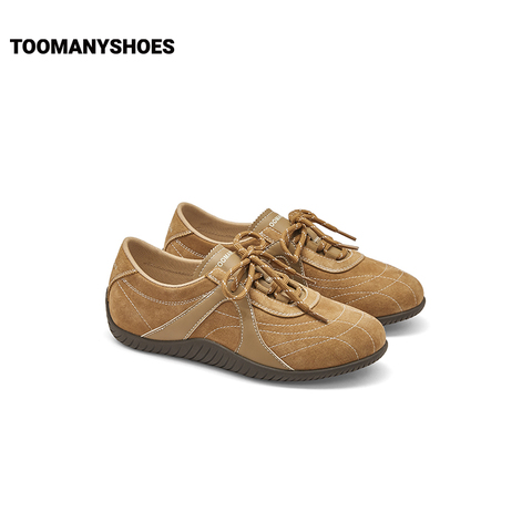 Toomanyshoes融化焦糖复古阿甘鞋德训鞋女跑鞋真皮运动休闲赛车鞋