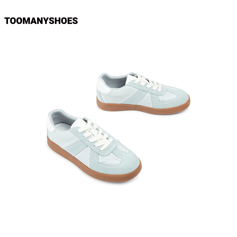 Toomanyshoes虚拟恋人银色板鞋小白鞋芭蕾德训鞋女